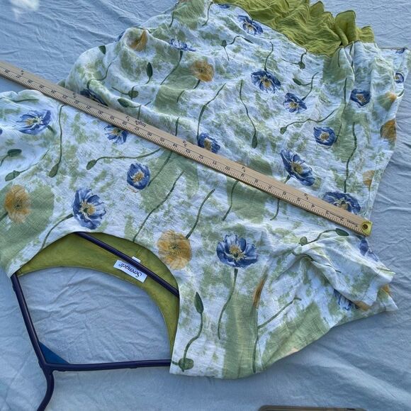 Serengeti size 2X floral fairy core layered asymmetrical hem flowy tunic - Picture 5 of 9